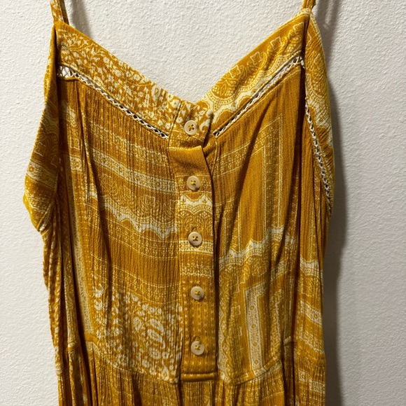 Golden yellow sundress w/ button front and pocket. Gently worn, good condition - Picture 1 of 4